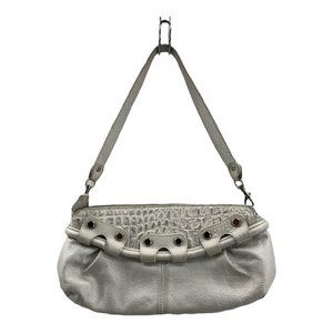 Pietro Alessandro Womens Shoulder Bag White Crocodile Skin Detachable Strap S